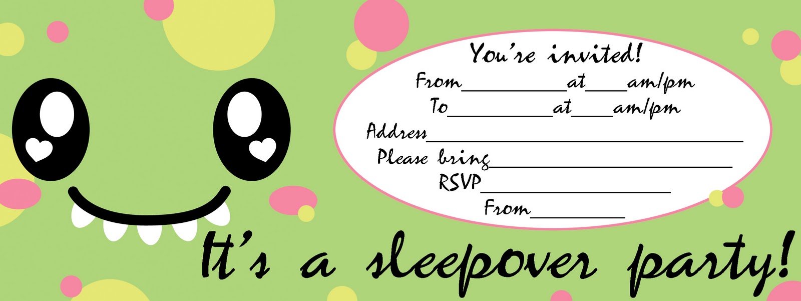 Invitations For Sleepover Party
