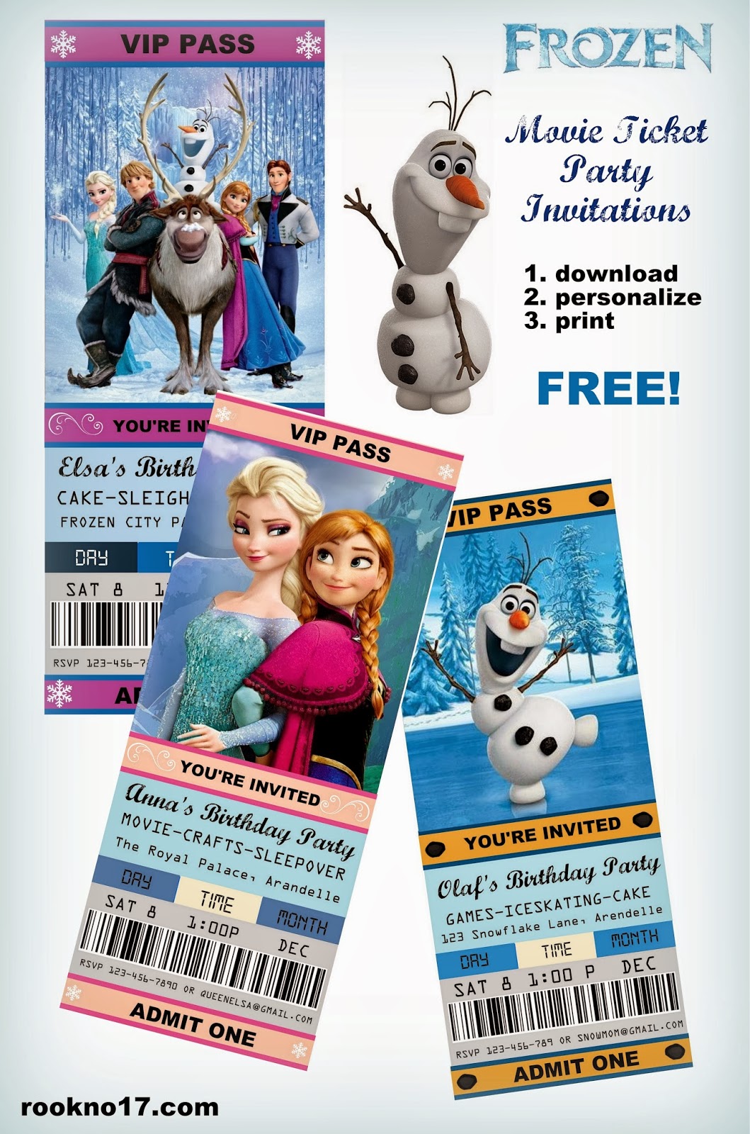 Jennuine By Rook No  17   Movie Ticket Style Frozen Party