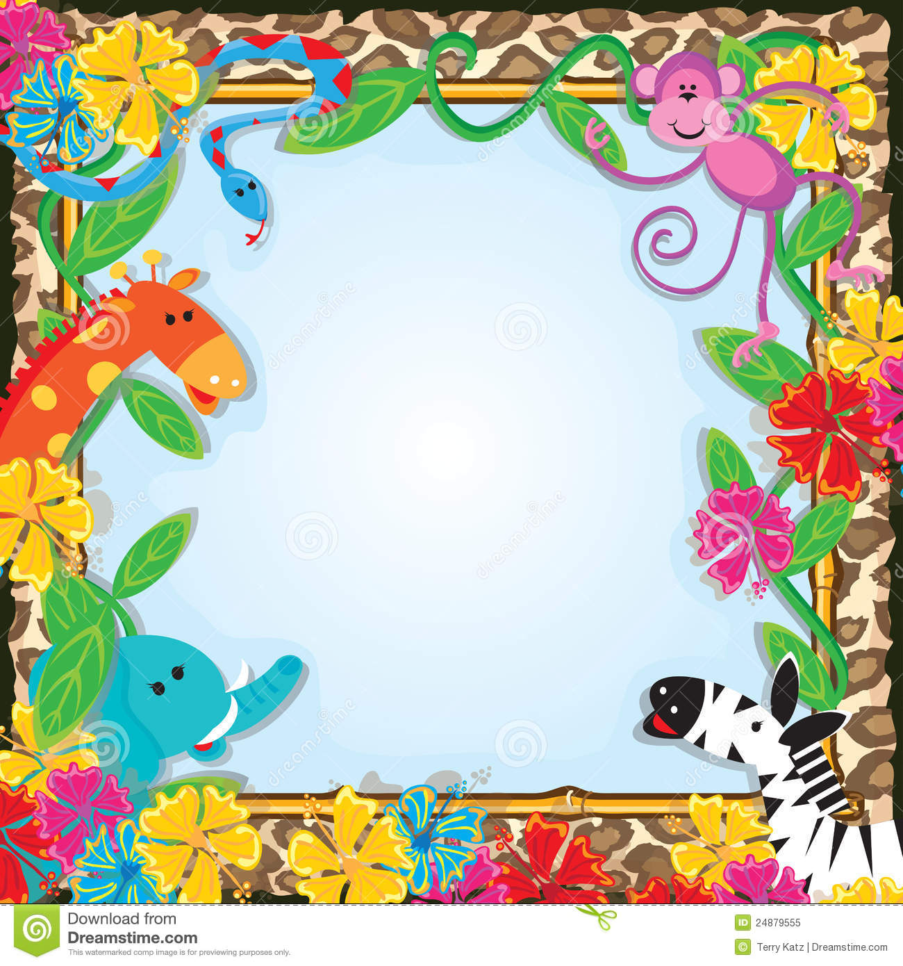 Jungle Zoo Party Invitation Royalty Free Stock Photo
