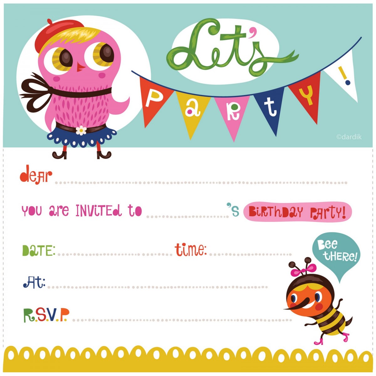Kids Birthday Party Invitation Template Free