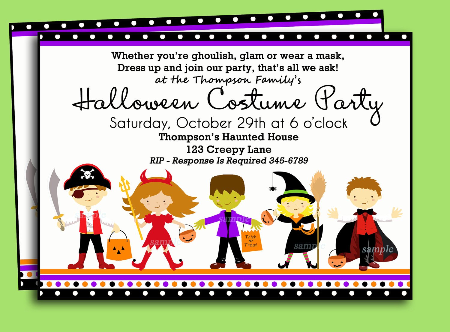 Kids Halloween Party Invitations