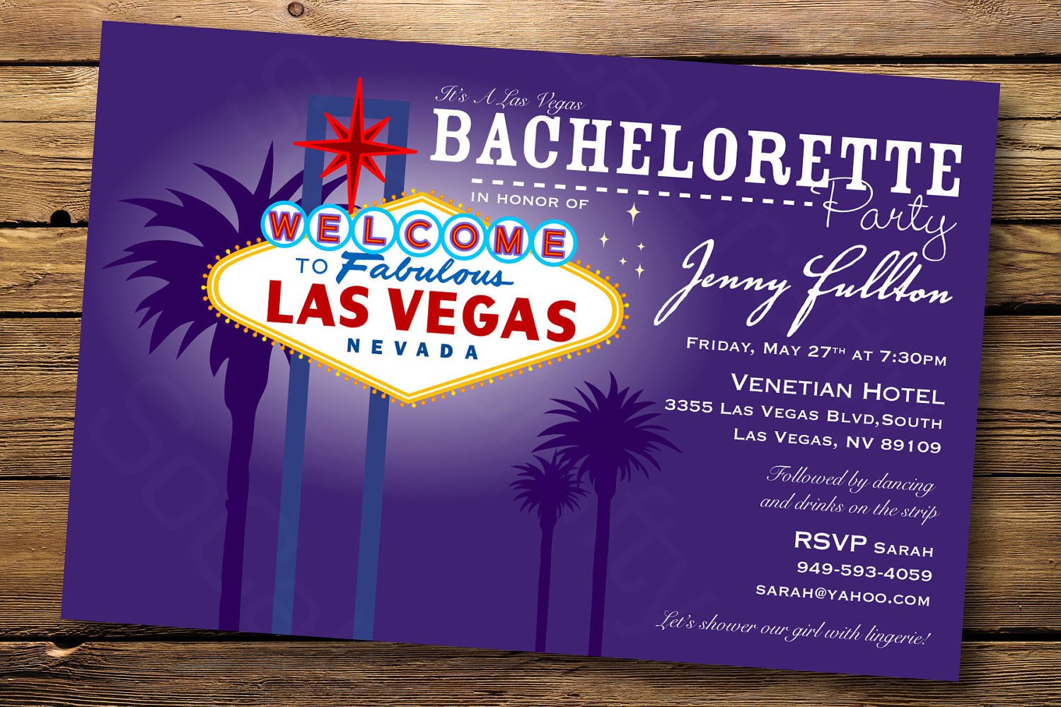 Las Vegas Bachelorette Lingerie Party Invitation By Socalcrafty Image