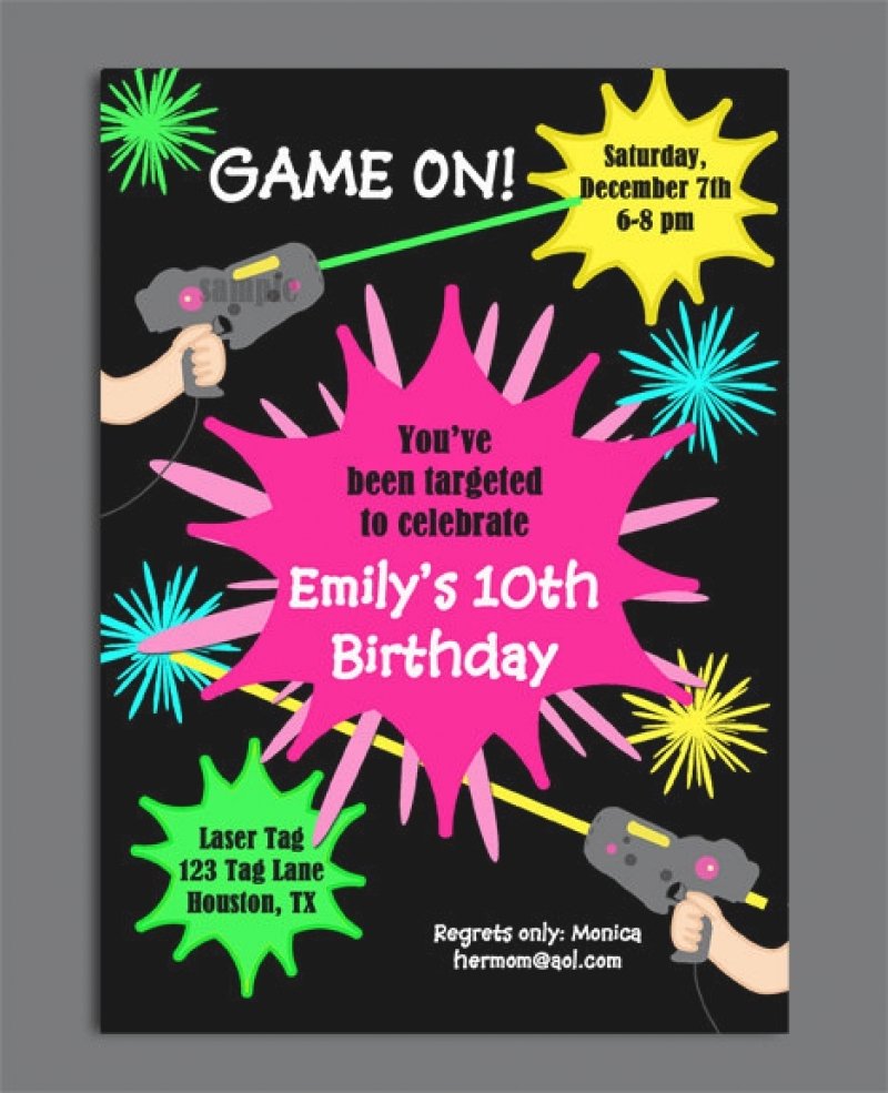Laser Tag Party Invitations Template