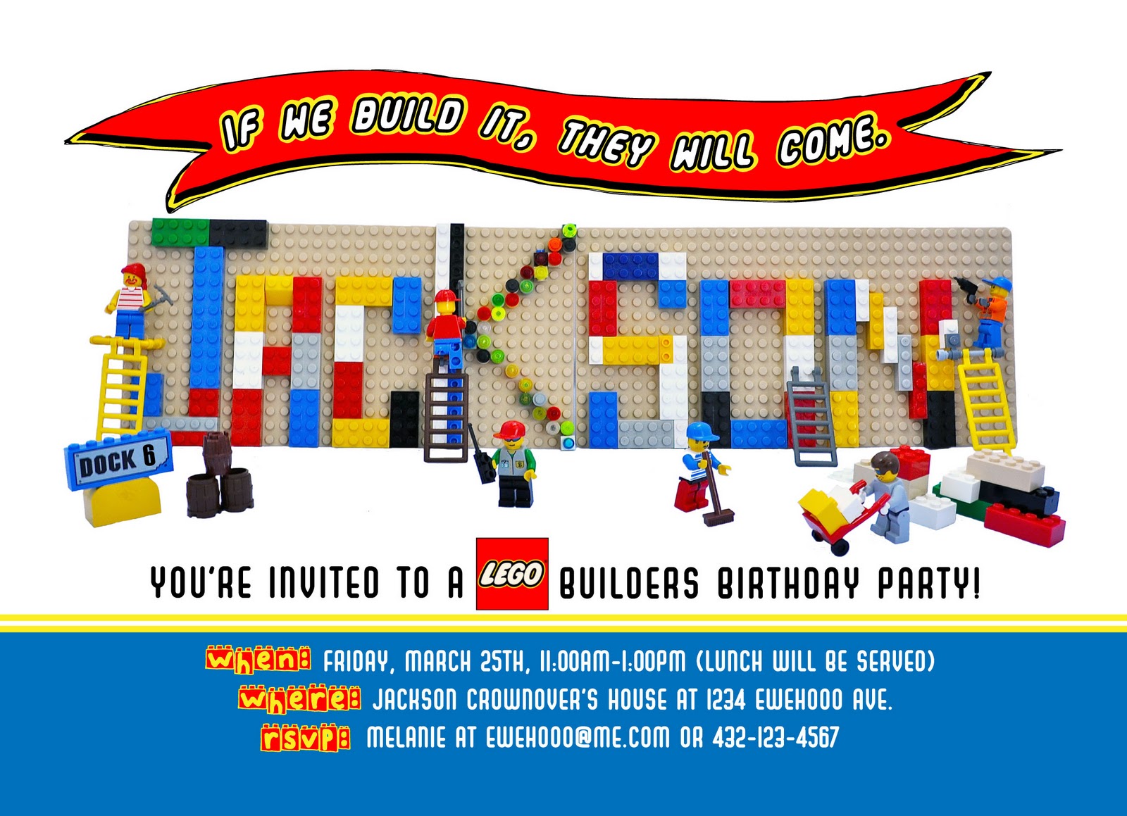 Lego Birthday Party Invitations Wording