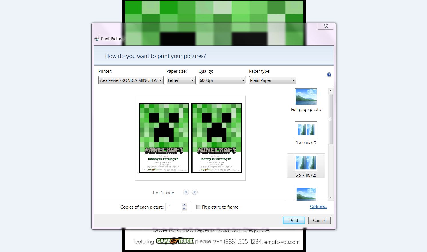 Make Your Own Custom Printable Minecraft Party Invitations
