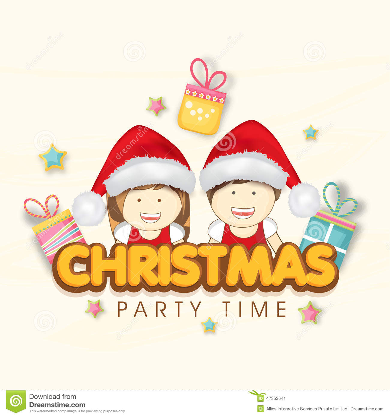 Merry Christmas Party Celebration Invitation Card Design  Stock