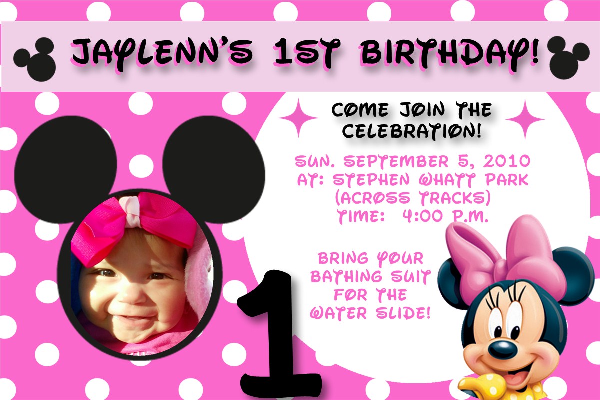 Minnie Mouse Birthday Invitations