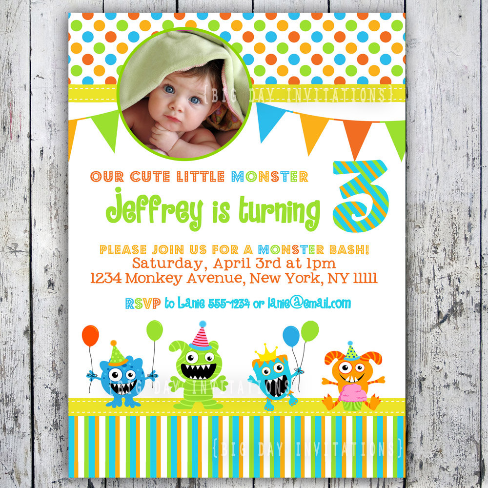 Monster Birthday Party Invitations