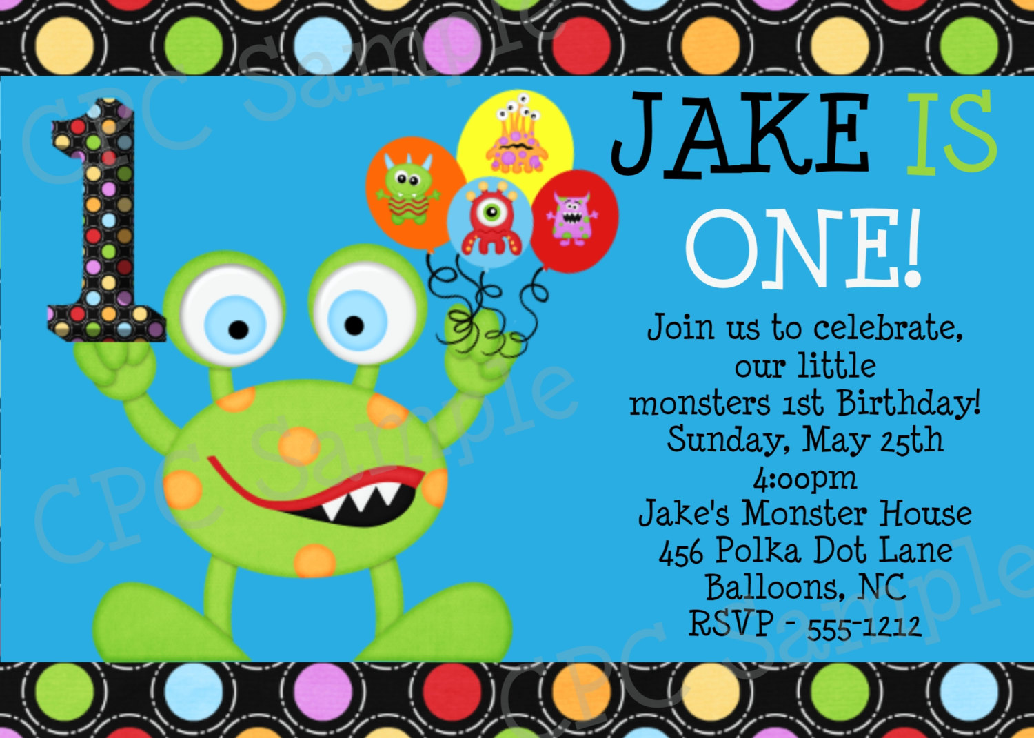 Monster Birthday Party Invitations
