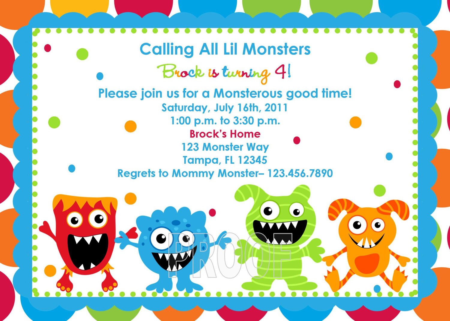 Monster Birthday Party Invitations