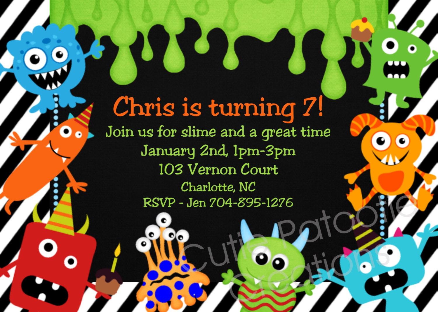 Monster Birthday Party Invitations
