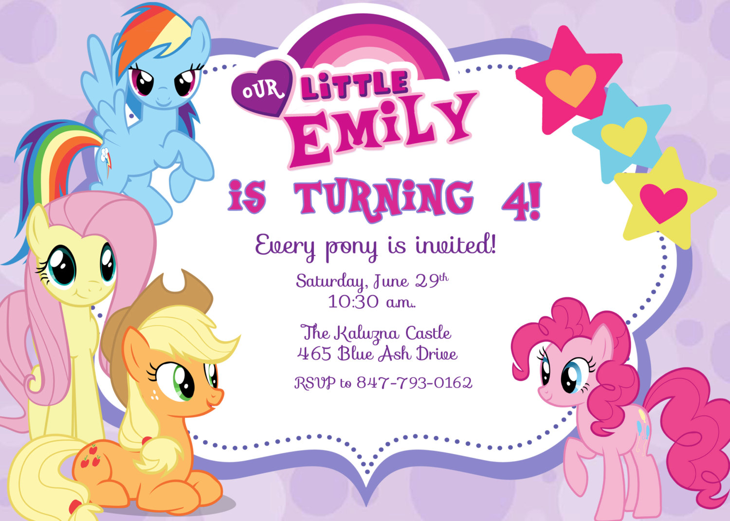 My Little Pony Birthday Party Invitation By Prettypaperpixels