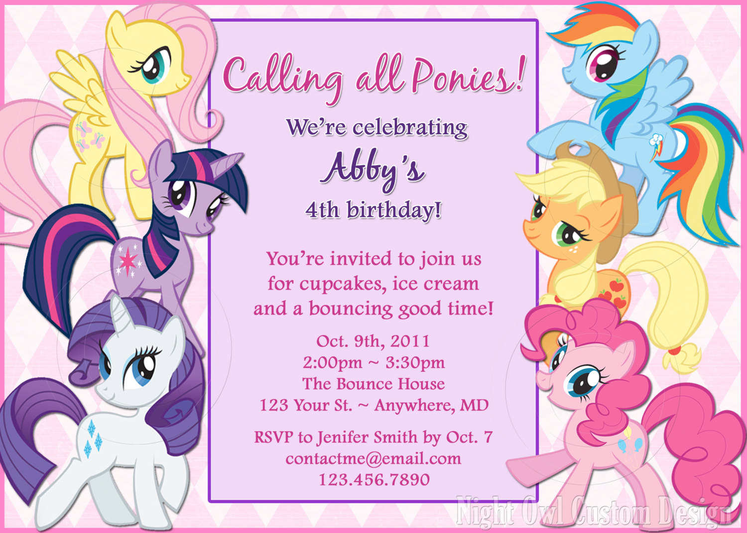 My Little Pony Party Invitations