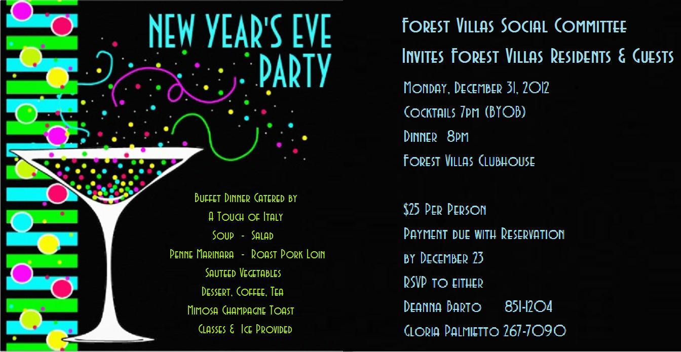 Notes From The Neighborhood  New Year's Eve Party Invitation