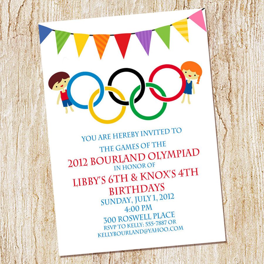 Olympic Party Invitation Olympics Birthday By Peachymommy On Etsy