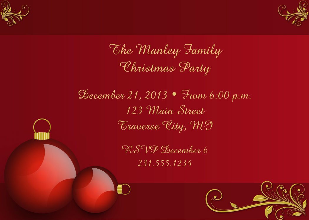 Party Invitation Cards For Christmas And Halloween