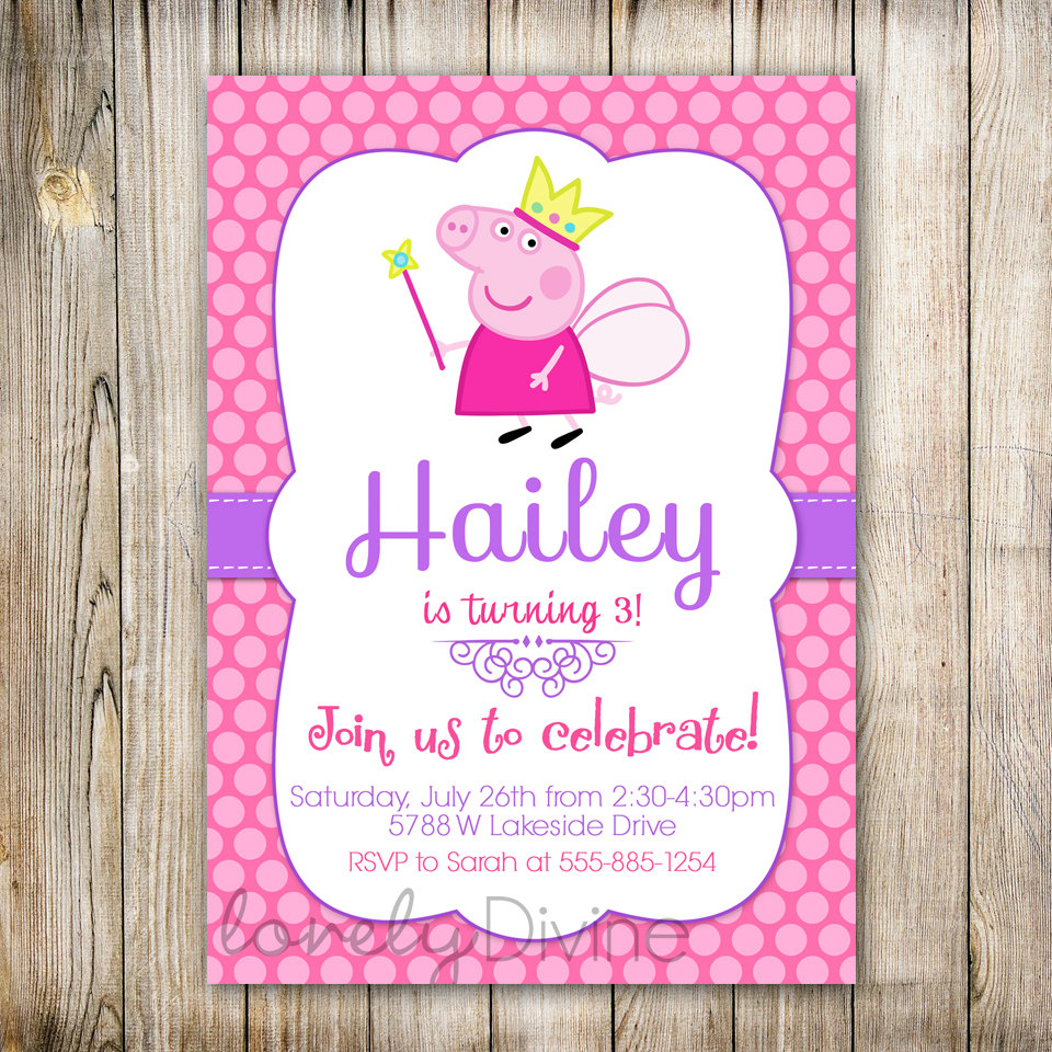 Peppa Pig Birthday Party Invitations