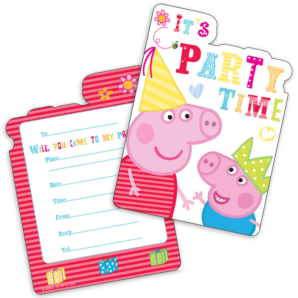 Peppa Pig Party Invitations