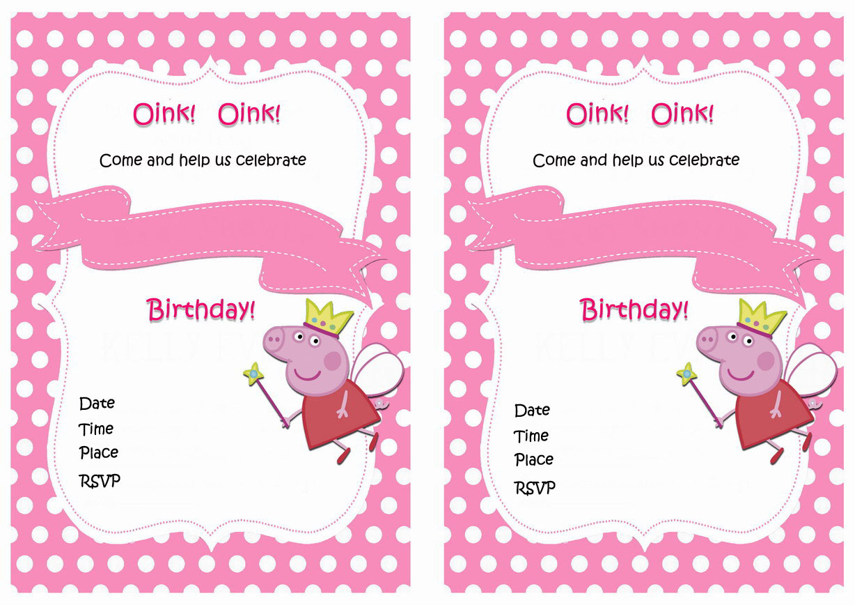 Peppa Pig Party Invitations Printable