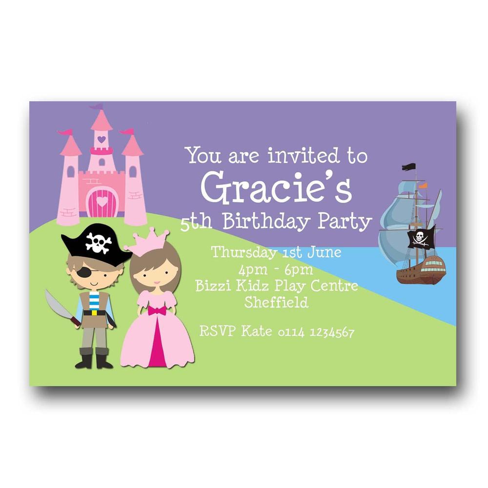 Pirate And Princess Party Invitations Template Free