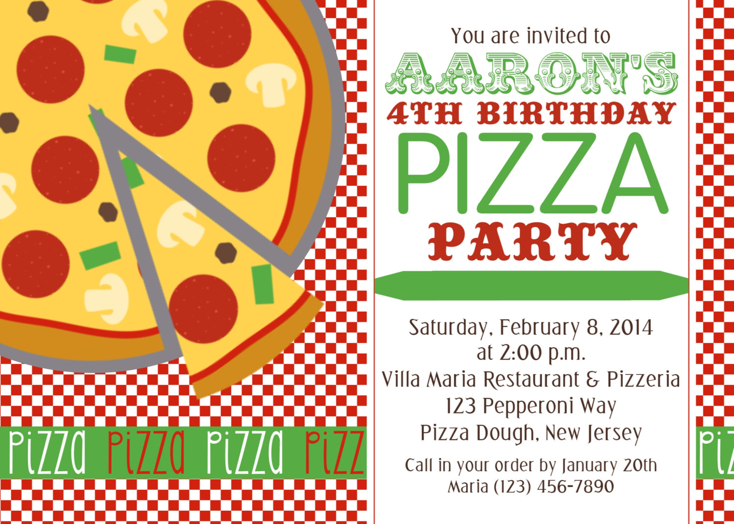 Pizza Party Invitations