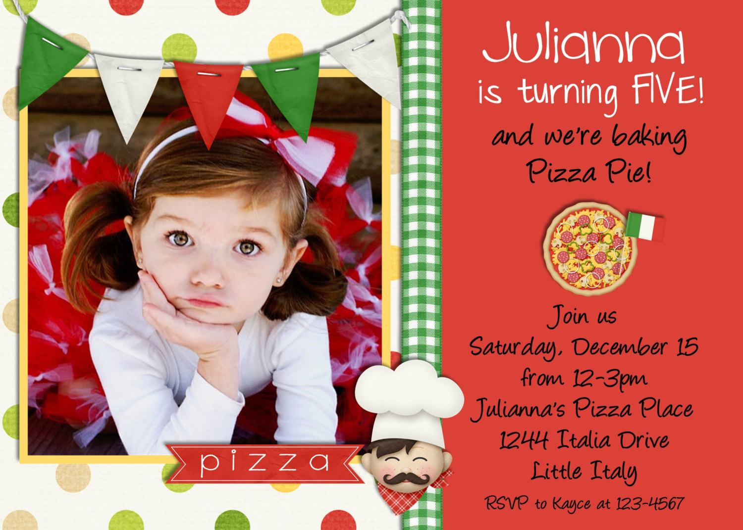 Pizza Party Pizza Invitation Birthday Pizza Party By 3peasprints