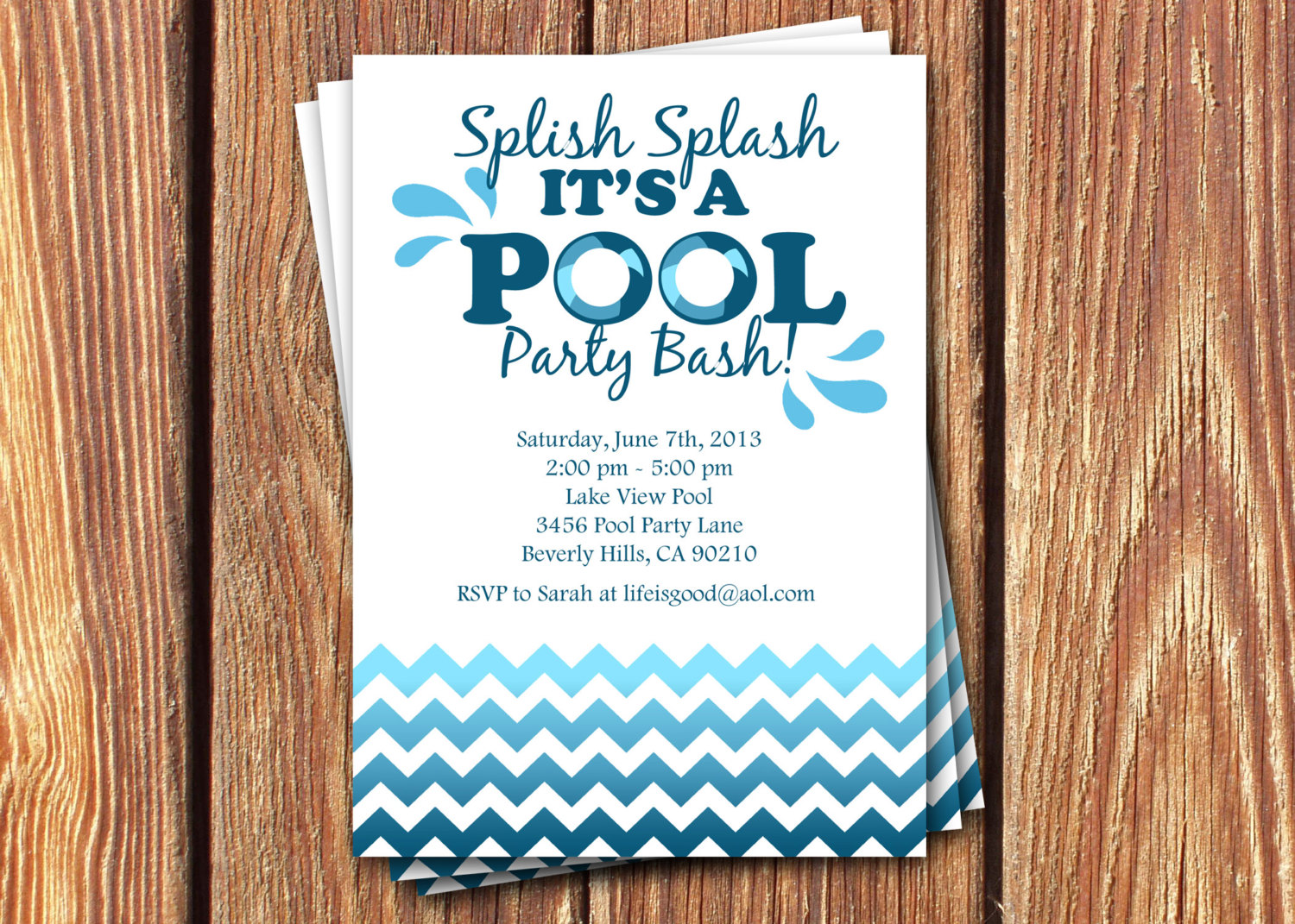 Pool Party Birthday Invitation