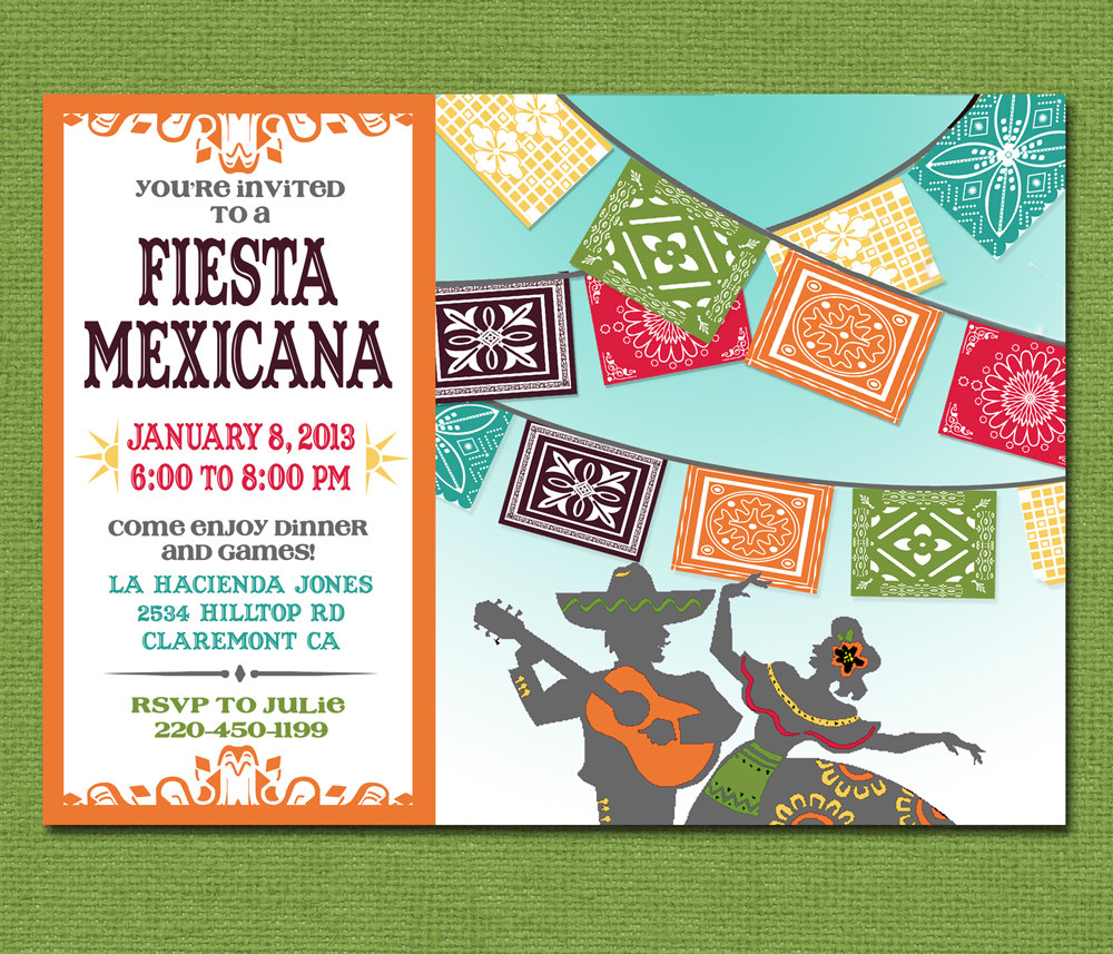 Print Yourself Mexican Fiesta Invitation, Custom Printable Party