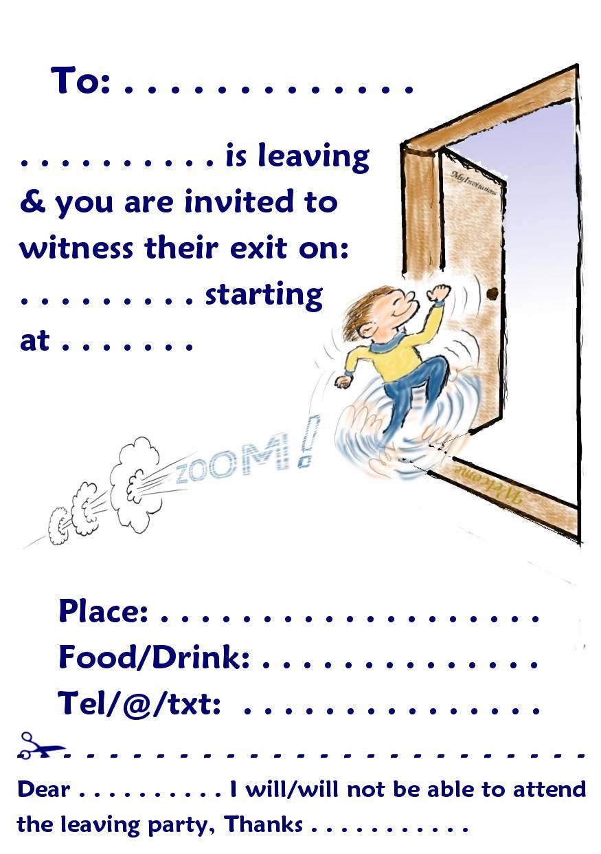 Printable Leaving Do Or Party Invitation