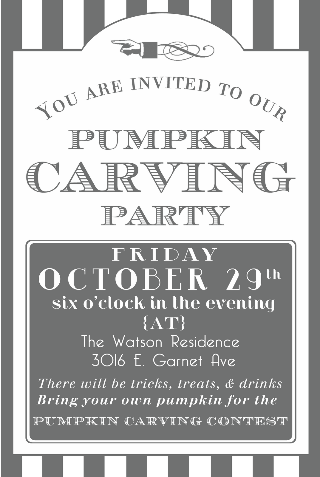 Pumpkin Carving Party Invitation Wording