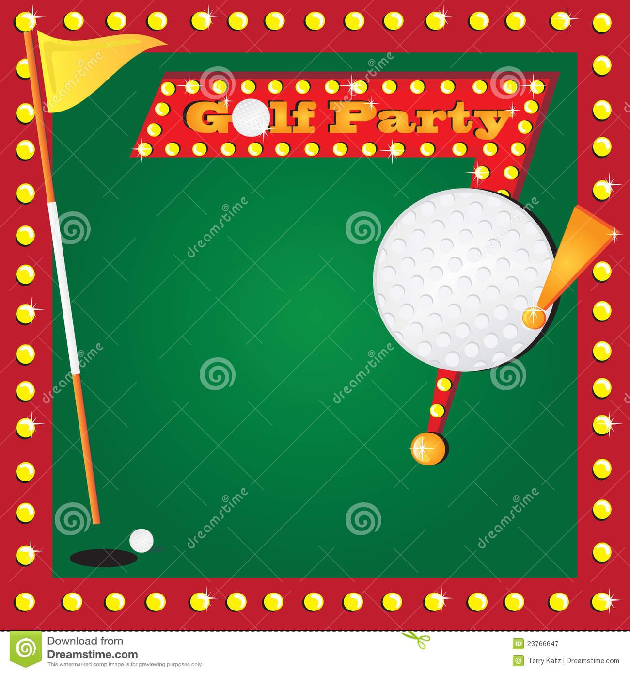 Retro Miniature Golf Party Invitation Royalty Free Stock