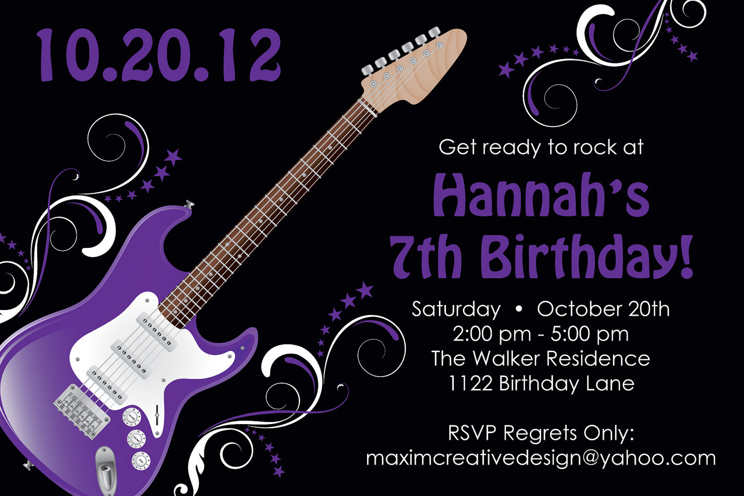 Rockstar Birthday Party Invitations