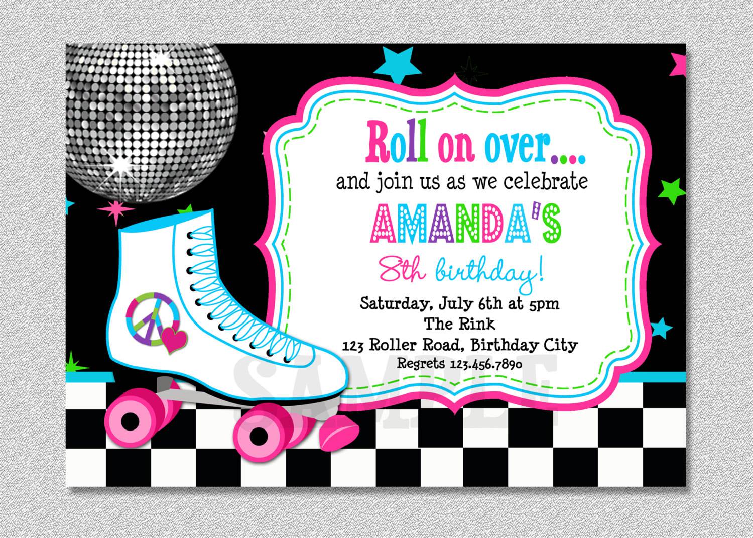 Roller Skating Party Invitation Template