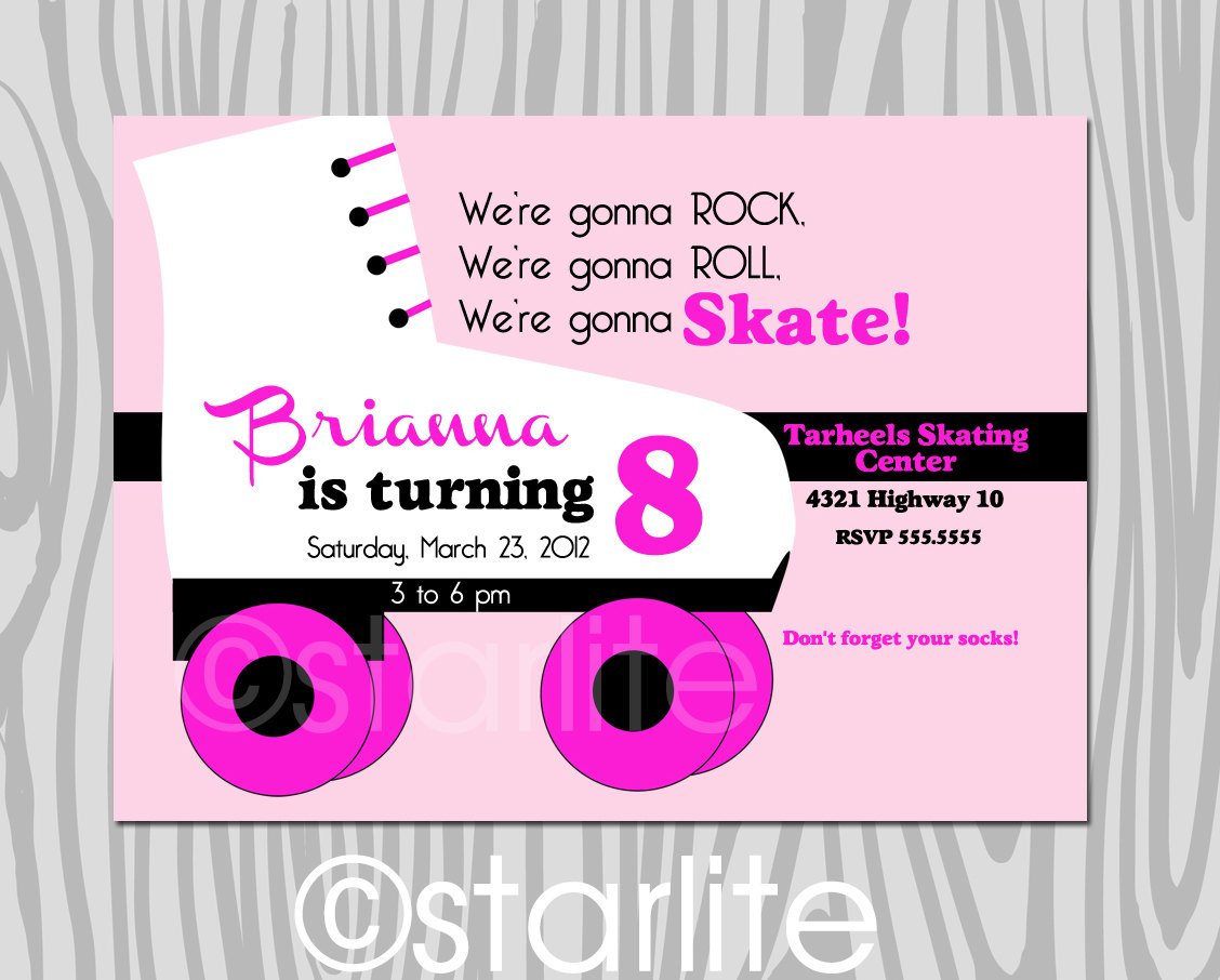 Roller Skating Party Invitations