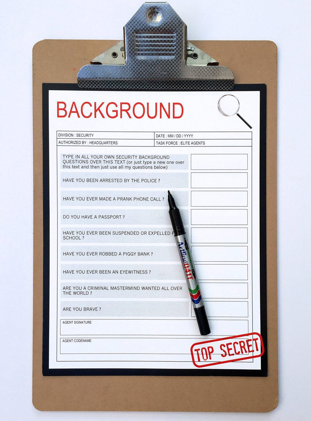 Secret Agent Birthday Party Invitations