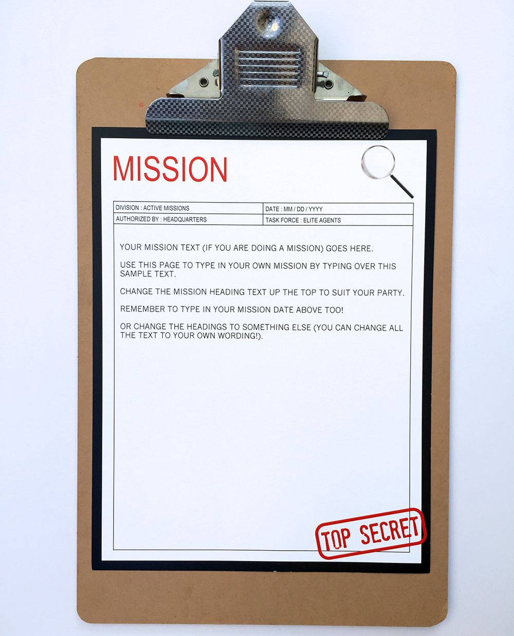 Secret Agent Birthday Party Invitations