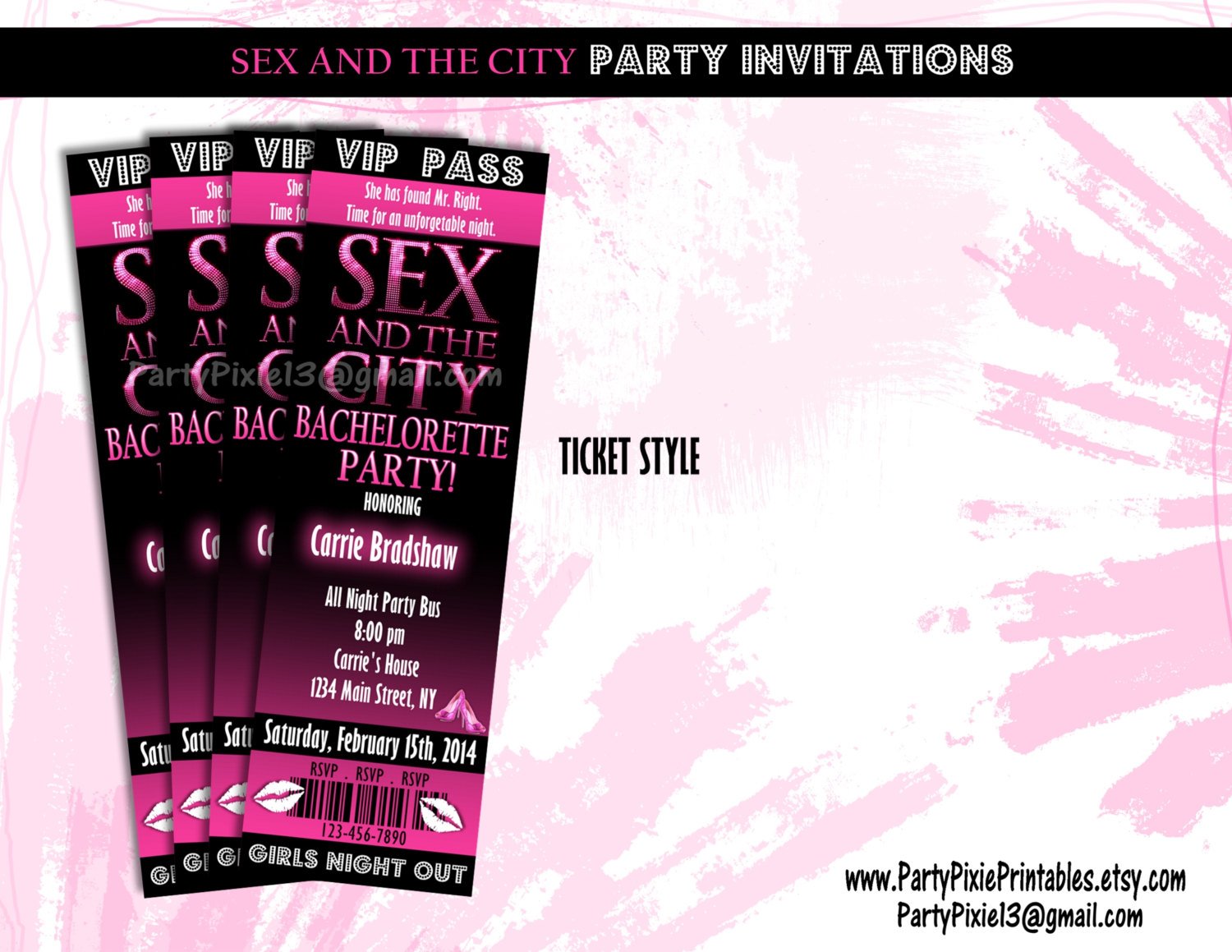 Sex And The City Party Invitations By Partypixieprintables