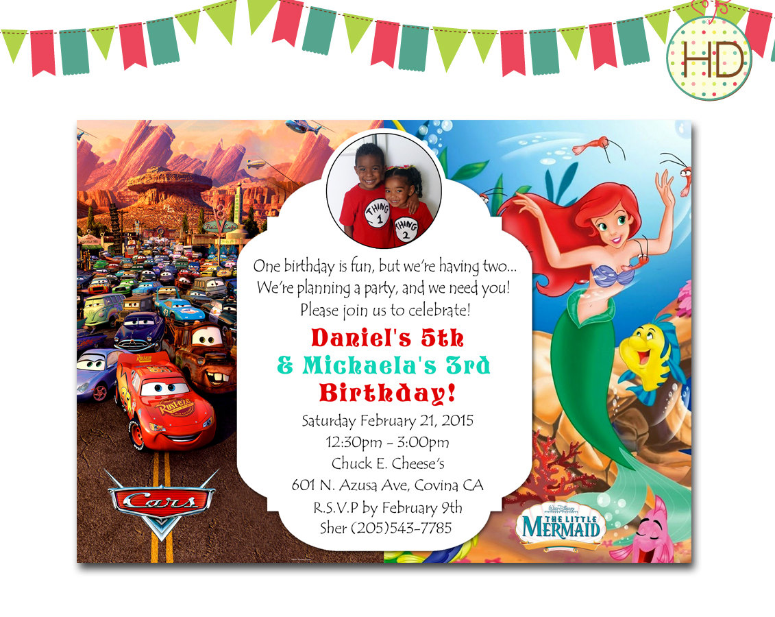 Sibling Birthday Party Invitations
