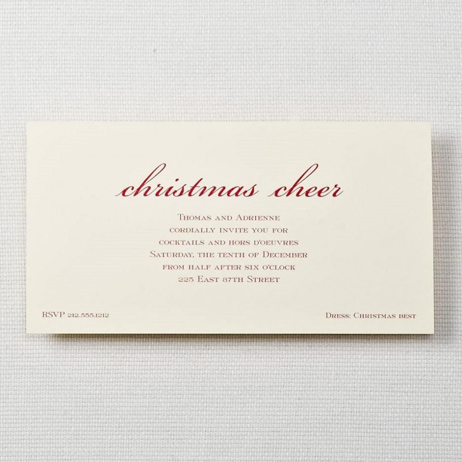 Simple Christmas Cheer And Engagement Cocktail Party Invitation
