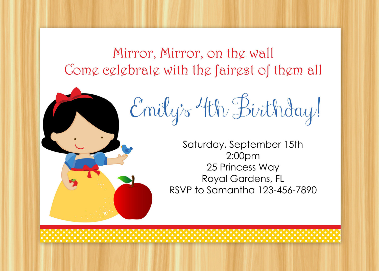 Snow White Invitation