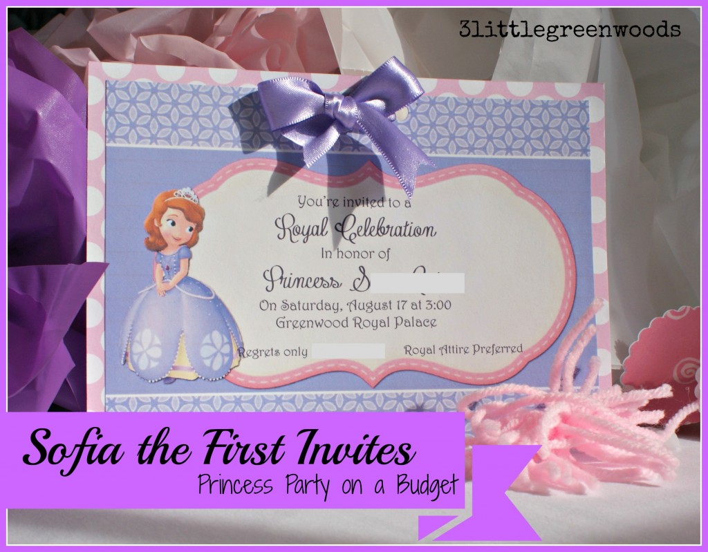 Sofia The First Birthday Invites
