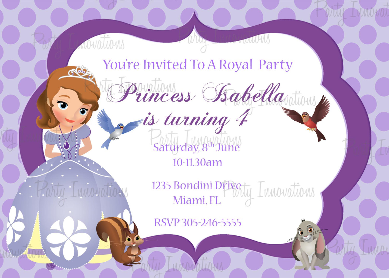 Sofia The First Party Invitation Maker