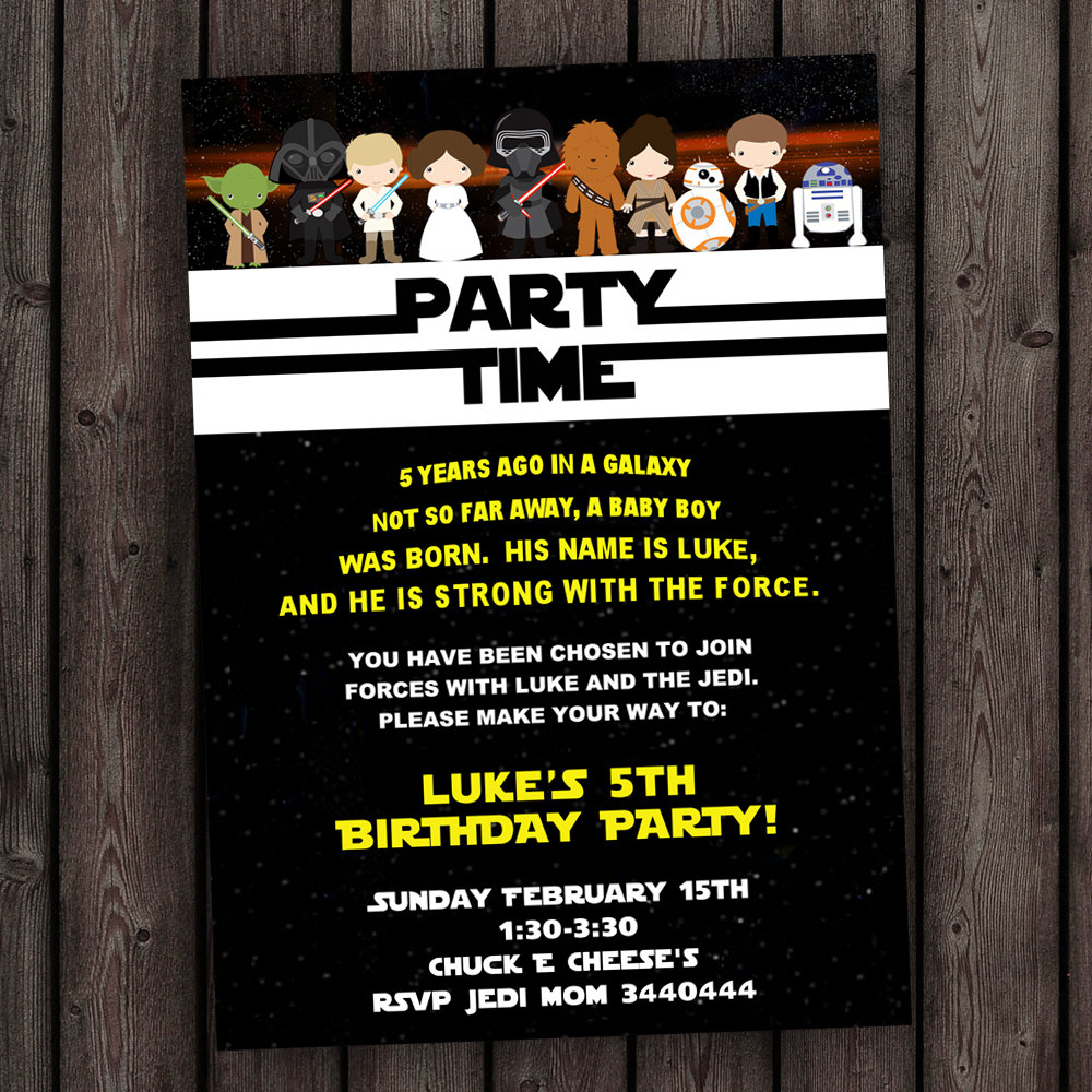 Star Wars Birthday Party Invitations
