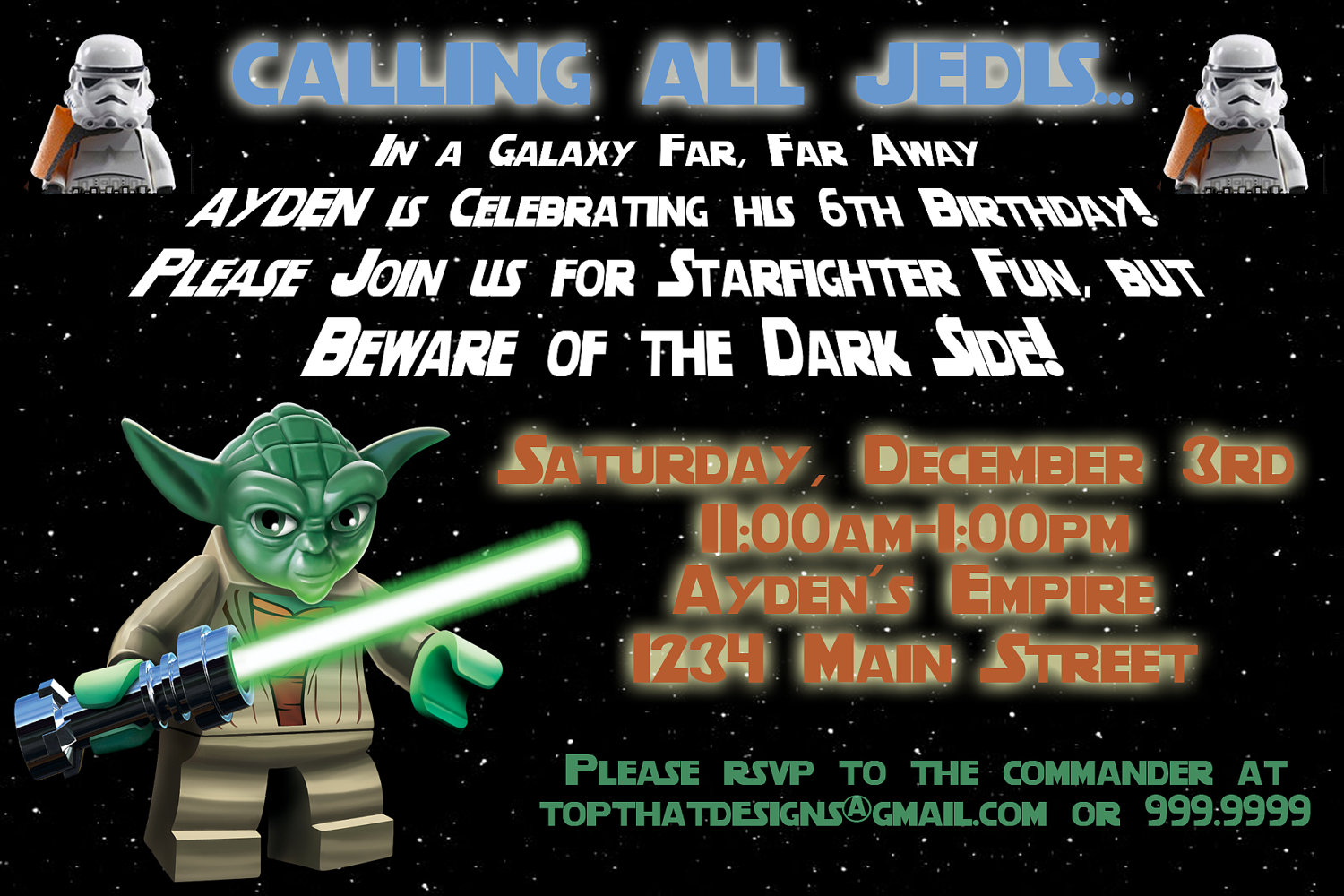 Star Wars Birthday Party Invitations Ideas