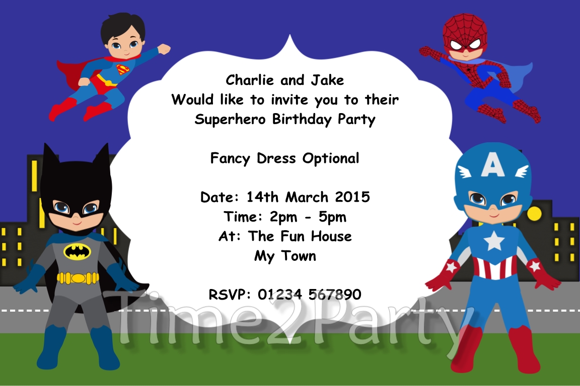Superhero Birthday Party Invitation Pictures About Superhero