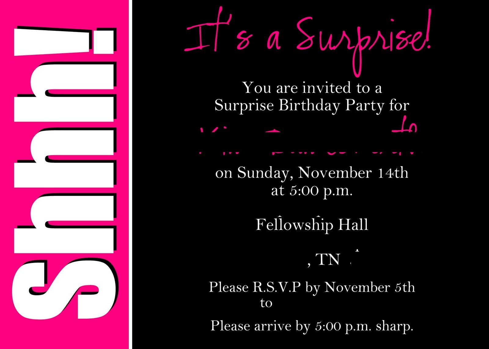 Surprise 50th Birthday Party Invitations Templates