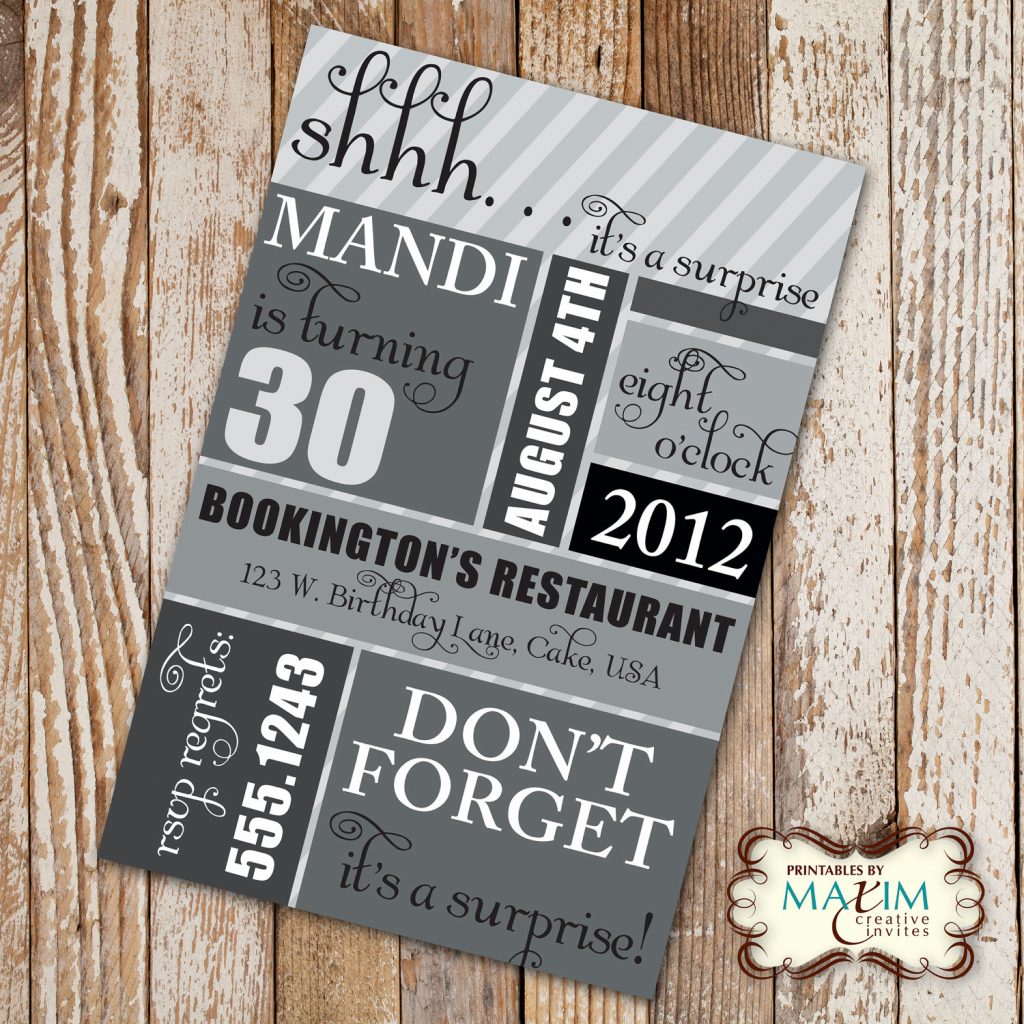Surprise Birthday Party Invitations For Men