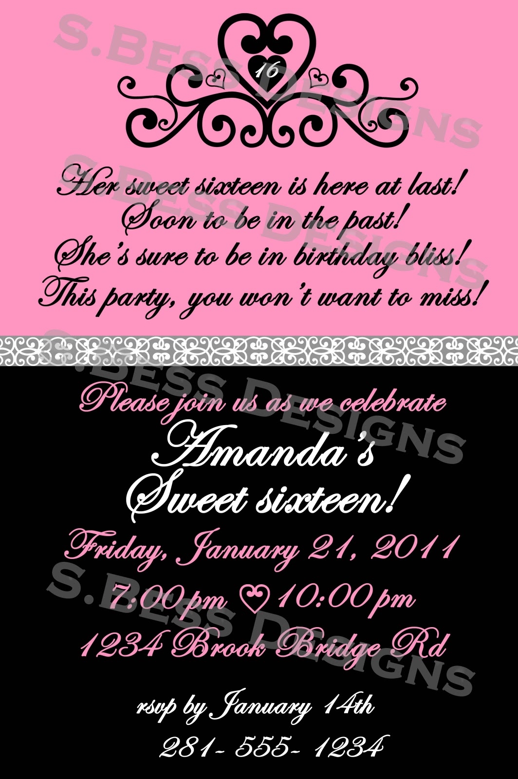 Sweet 16 Party Invitation Wording