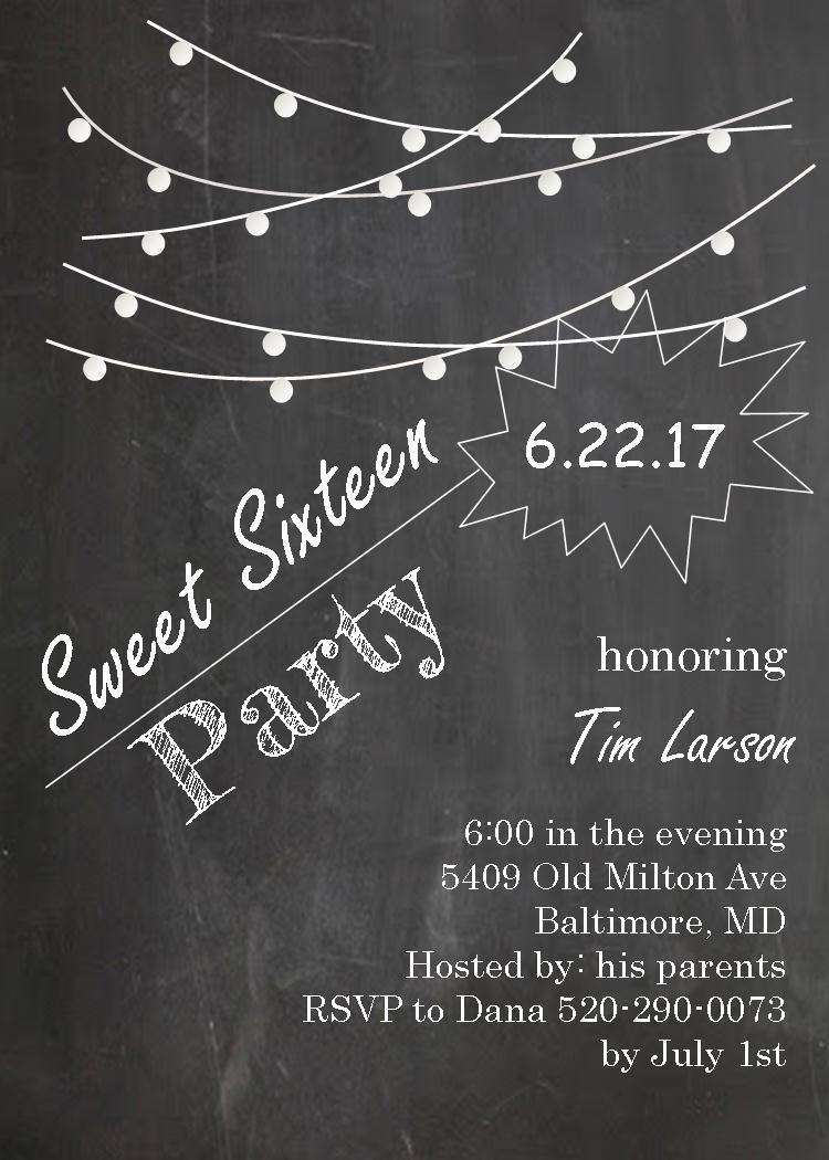 Sweet Sixteen 16 Party Invitation New Selections Spring 2017