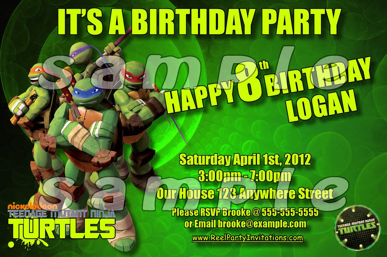 Teenage Mutant Ninja Turtles Birthday Invitation Free